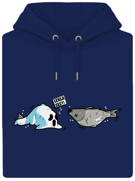 Leklá ryba unisex mikina premium Navy