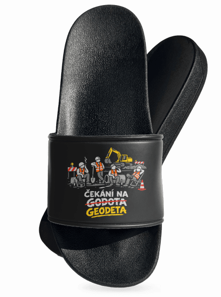 Čekání na geodeta pantofle Black