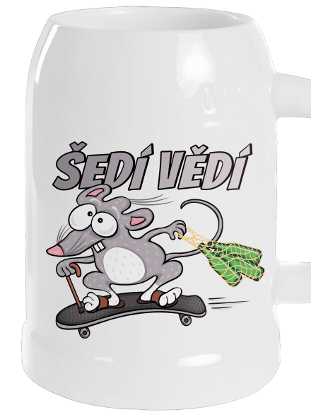 Šedí vědí - myšák půllitr White