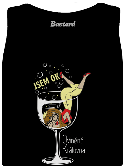 Ovíněná královna dámské tílko klasické Black
