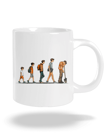 Evoluce studenta velký hrnek White