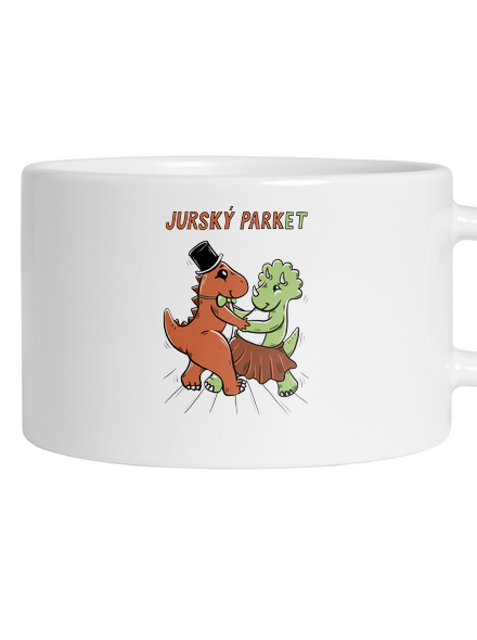 Jurský parket hrnek makronka White