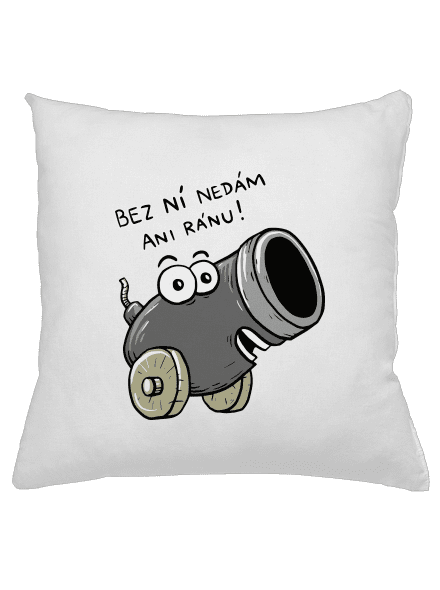 Dělo a koule polštář White