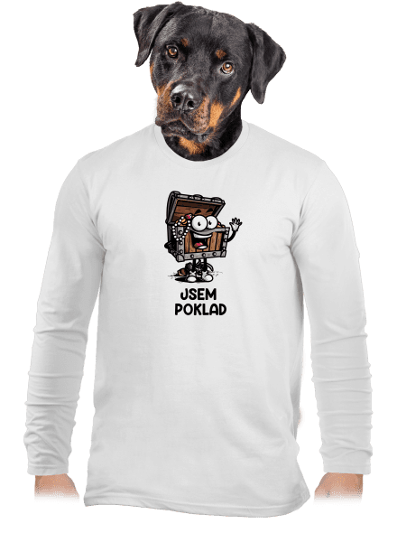 Jsem poklad pánské dlouhý rukáv White