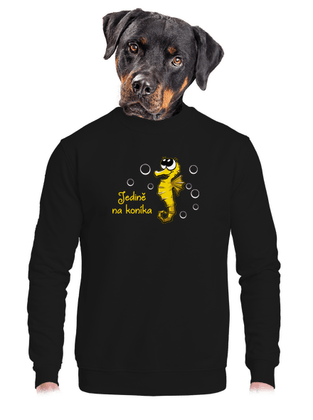 Na koníka unisex mikina bez kapuce Black