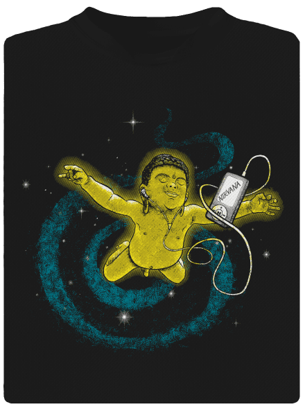 Vesmírná Nirvana pánské sportovní tričko Black