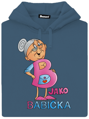 B jako babička dámská mikina klokanka Denim