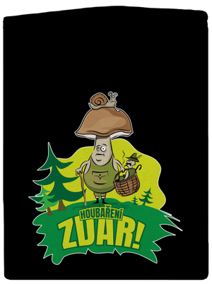 Houbaření zdar pánská mikina na zip Black