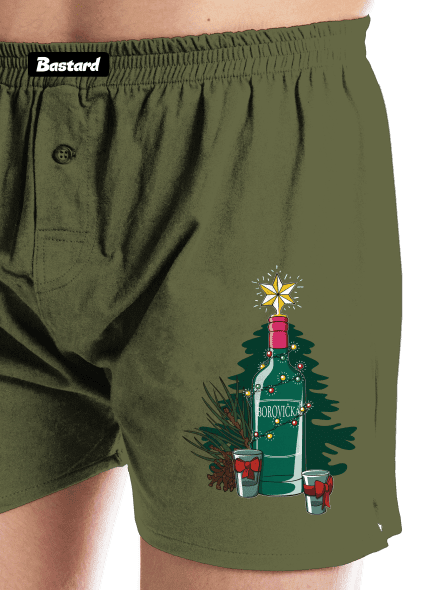 Vánoční borovička pánské trenky Khaki