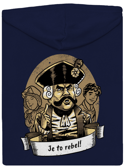 B14: S čerty nejsou žerty pánská mikina na zip Navy