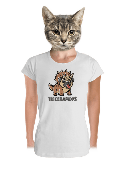 Triceramops dámské tričko premium White