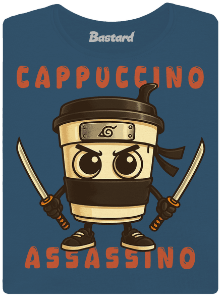Cappuccino Assassino – Italian Brainrot dámské tričko premium Petrol Blue