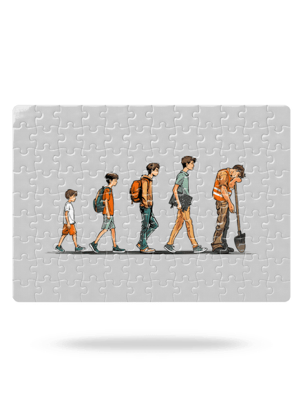 Evoluce studenta puzzle White