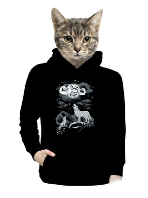 Vlčí árie dámská mikina klokanka Black