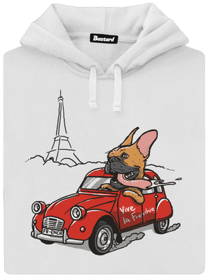 Francouzský buldoček dámská mikina klokanka White