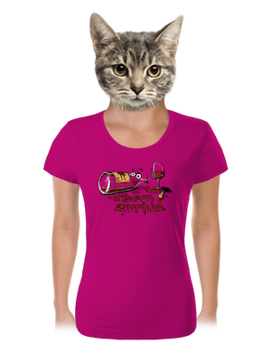 Zvrhlá dámské tričko Fuchsia Red