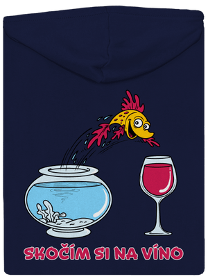 Skočím si na víno pánská mikina na zip Navy