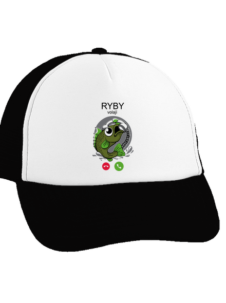 Ryby volají kšiltovka truckerka Black cap
