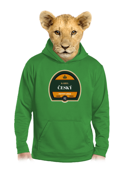 Pivní etiketa dětská mikina klokanka Kelly Green AWD
