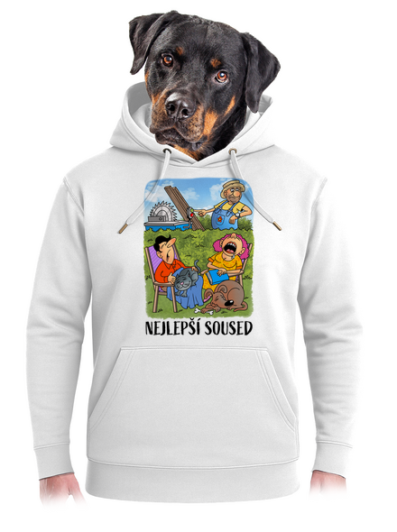 Nejlepší soused unisex mikina premium Snowwhite