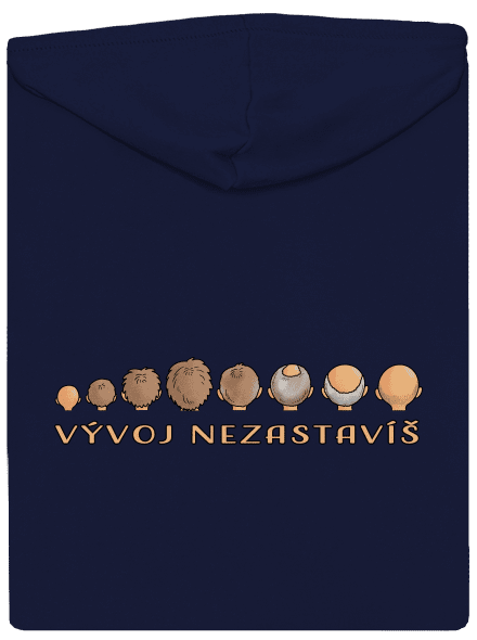 Vývoj nezastavíš pánská mikina na zip Navy