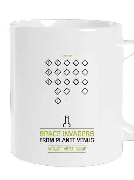Space Invaders velký hrnek White