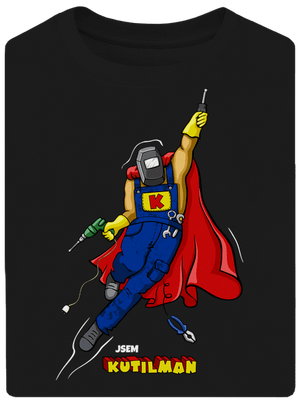 Kutilman unisex tričko oversized Black