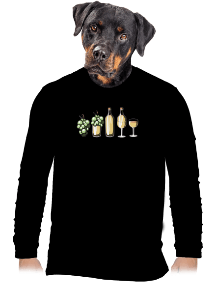 Evoluce bílého vína pánské dlouhý rukáv Black