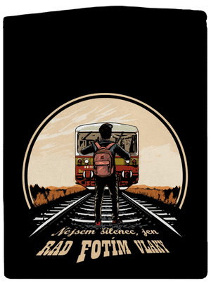 Fotím vlaky pánská mikina na zip Black