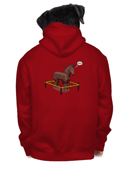 Trojský kůň pánská mikina na zip Red