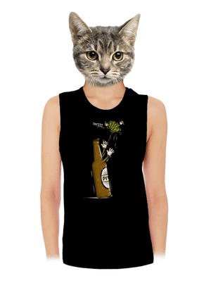 Lahváč a syn dámské tílko volné Black