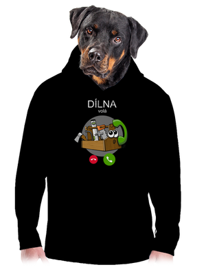 Dílna volá pánská mikina klokanka Black