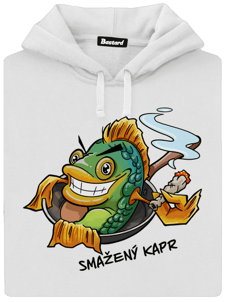 Smažený kapr dámská mikina klokanka White