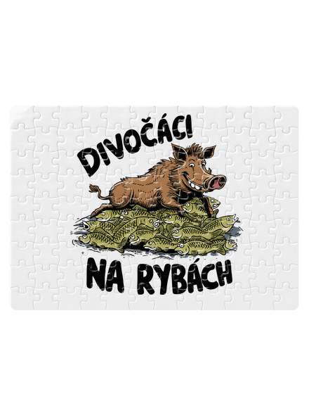 Divočáci na rybách puzzle White