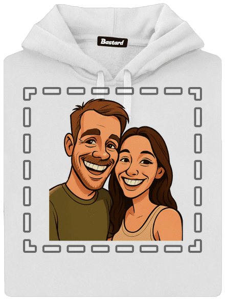 Karikatura z vlastní fotky dámská mikina klokanka White