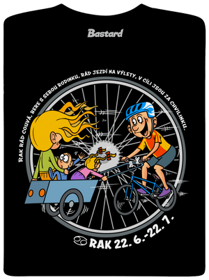 Cyklistický horoskop: Rak dětské tričko Black
