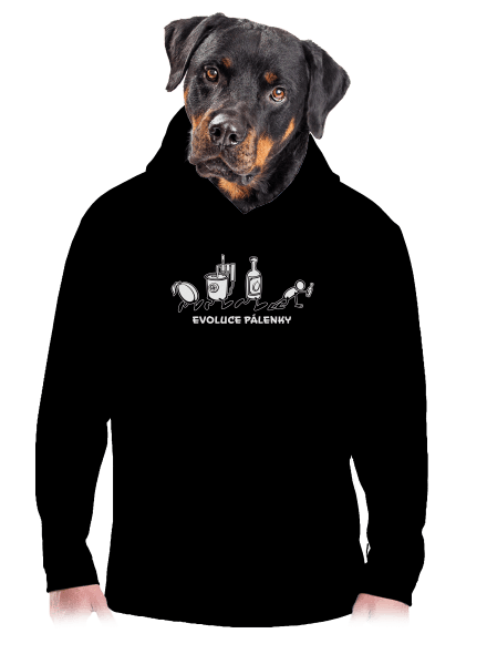 Evoluce pálenky pánská mikina klokanka Black