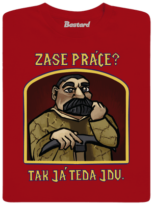 Zase práce? pánské dlouhý rukáv Red