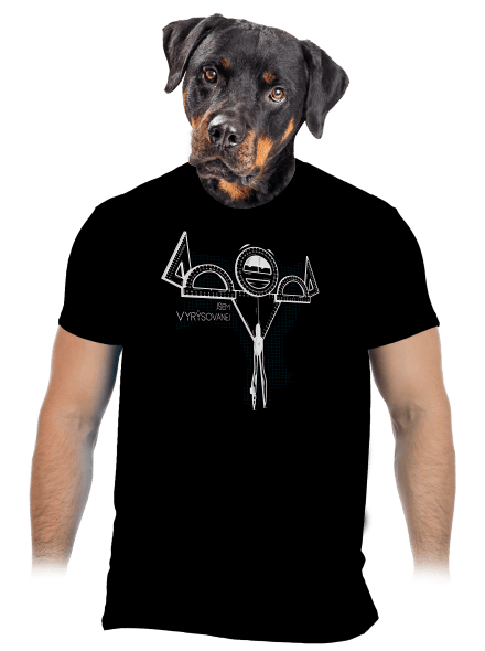 Vyrýsovanej pánské tričko Black