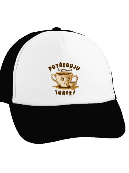 Potřebuju kafe kšiltovka truckerka Black cap