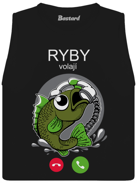 Ryby volají dámské tílko volné Black