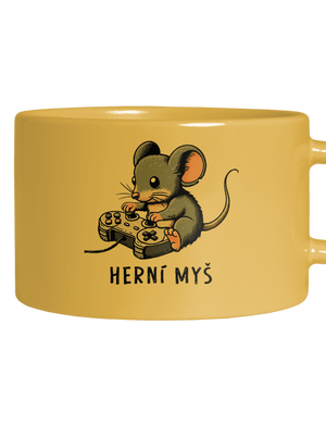 Herní myš hrnek makronka Yellow Macaron