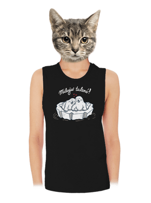 Miluju tulení dámské tílko volné Black