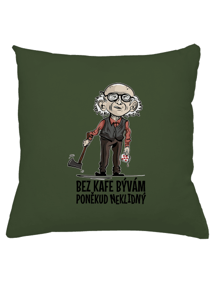 Neklidný bez kafe polštář Olive Green