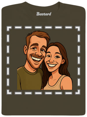 Karikatura z vlastní fotky pánské tričko Urban Khaki