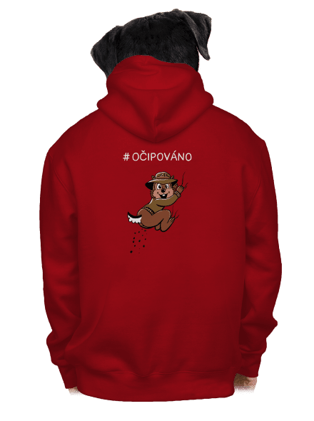 Očipováno pánská mikina na zip Red
