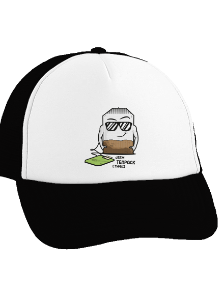 Čajový týpek kšiltovka truckerka Black cap