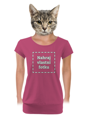 Vlastní potisk dámské tričko s lemem Magenta