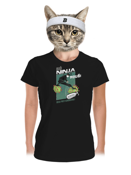 Ninja v rouši dámské sportovní tričko Black