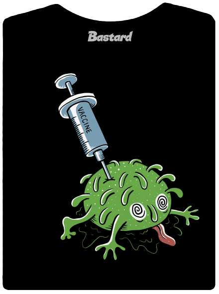 Zapíchlý covid dámské tričko s lemem Black